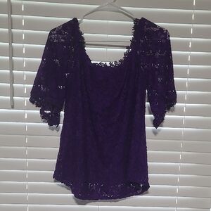 MIHOLL Purple Lace Top